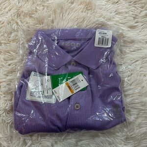 Izod Men’s Lavender Grid Polo Shirt